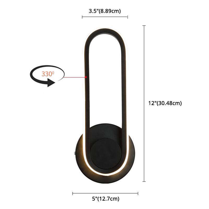 Moderne beknopte LED Roteerbare wand SCONCE Smeedijzeren langwerpige wandlampje met siliconen schaduw