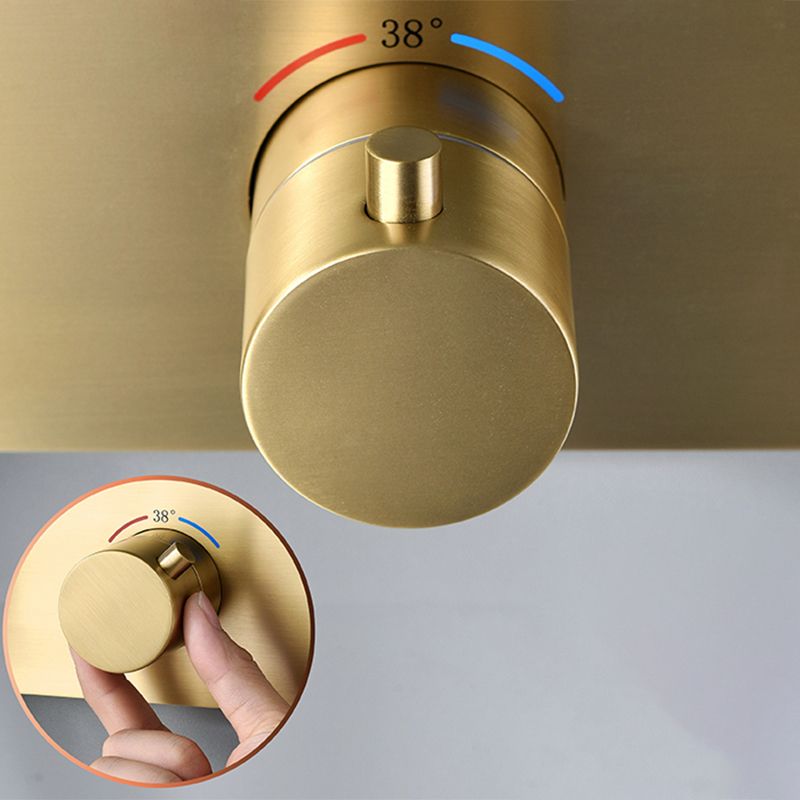 Modern Shower System Brass Temperature Control Fixed Shower Head Shower Combo