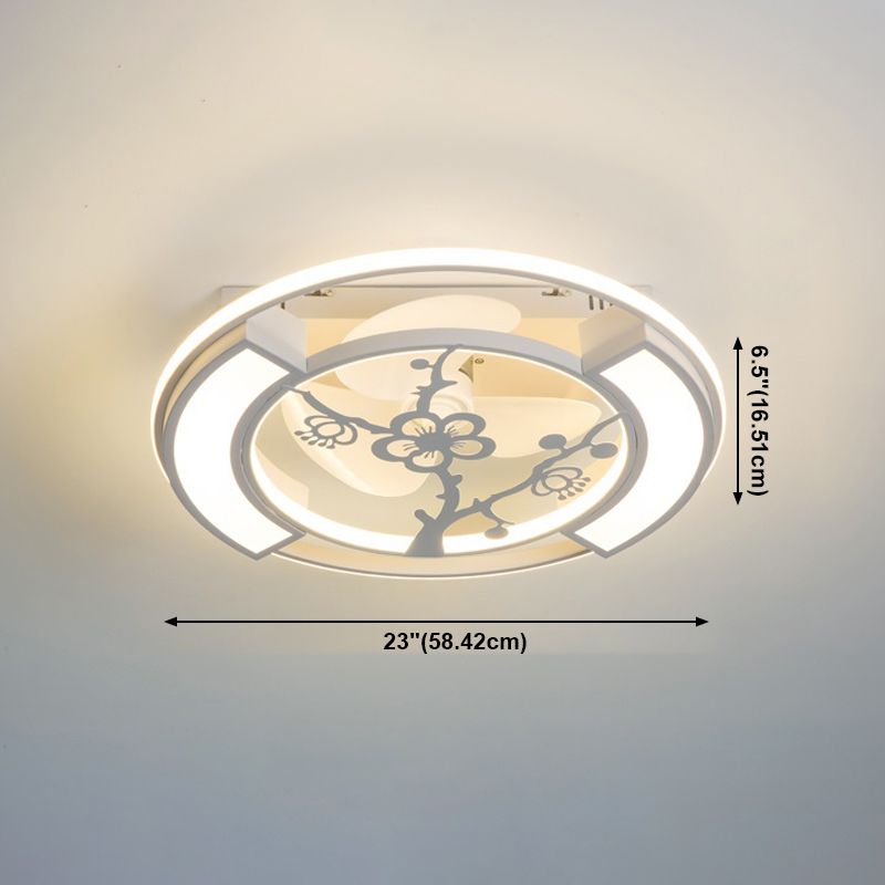 Lampada per ventola a soffitto moderna Nordic Acrilico da letto da letto Soggiorno semifulò la luce del soffitto