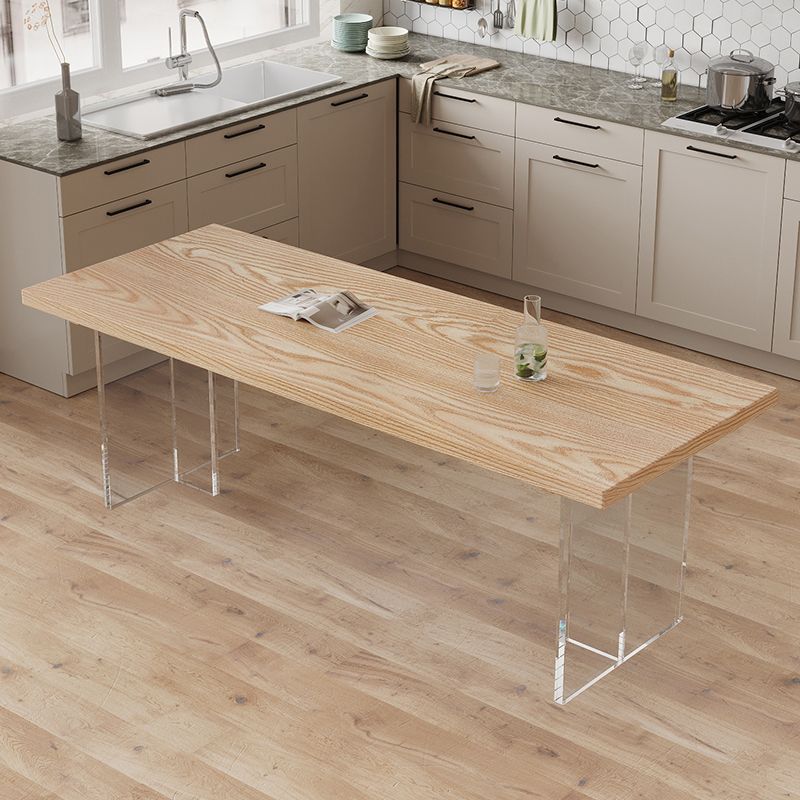 Simplicity Style Dining Table Natural Solid Wood Table for Home Kitchen