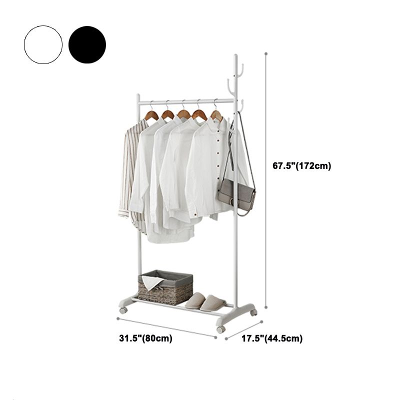 Stainless Steel Open Armoire Contemporary Style Cabinet with Clothing Rod