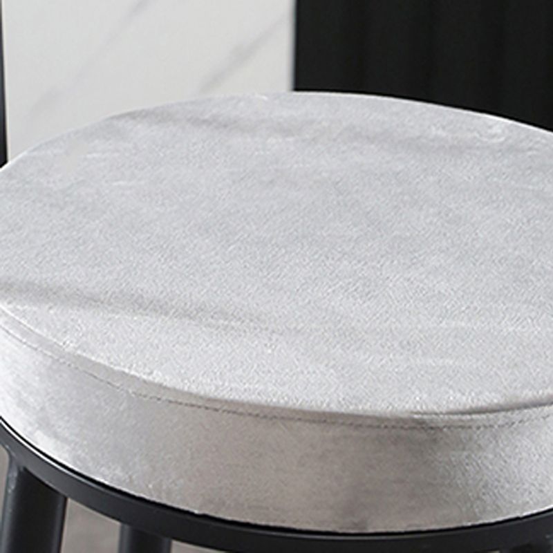 Industrial Metal Footrest Bar Chair Round Upholstered Bar Stool