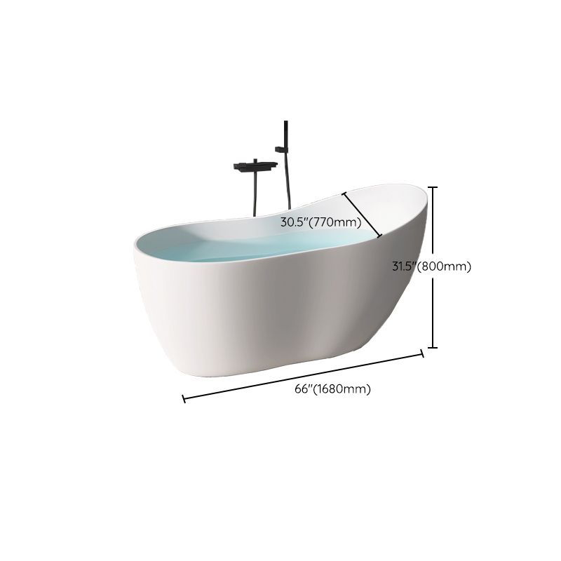 Modern Acrylic White Bathtub Freestanding Soaking Bathtub with Drain
