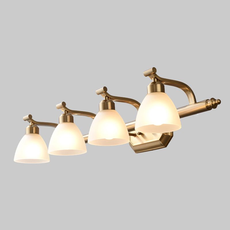 Modern Wall Mounted Light Fixture Bronze Conical Sconce Light Fixture with Glass Shade