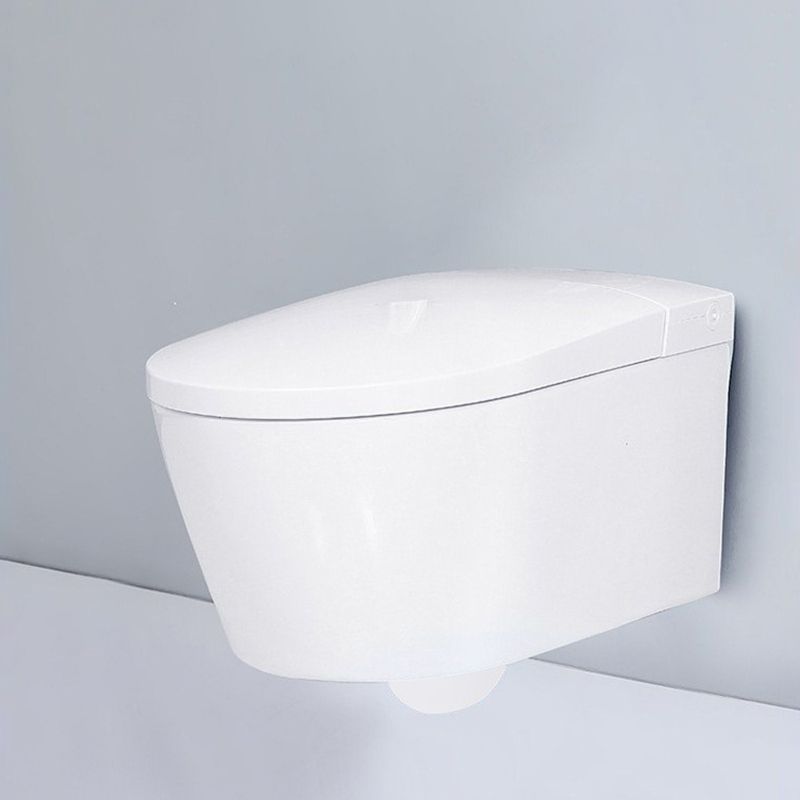 Contemporary Wall Hung Toilet Set Elongated Bowl Shape Smart Bidet