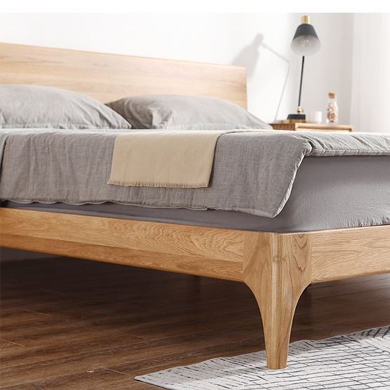 84.26 inch Wide Bed Frame Solid Wood Standard Bed with Headboard