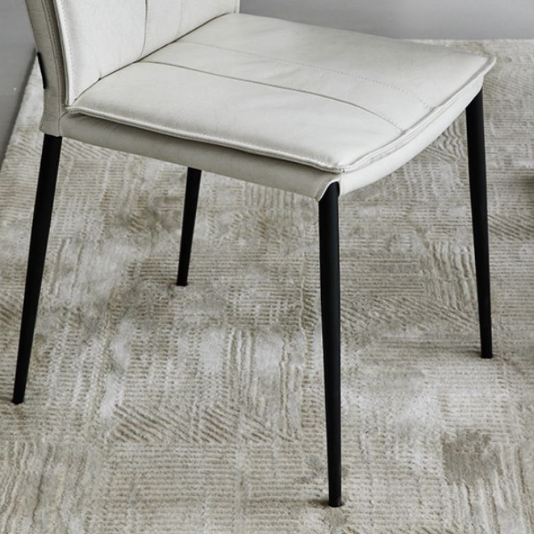 Indoor Leather Upholstered Dining Side Chair Metal Legs Dining Chair