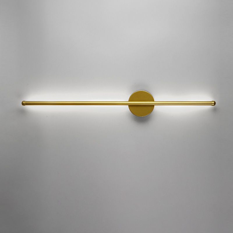 Linear Shape Metal Wall Light Modern Style 1 Light Wall Lighting Fixtures in Gold