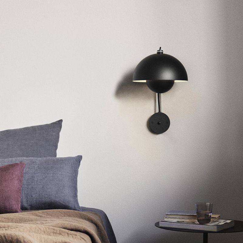 Steel Nordic Wall Lamp Dome Shade Wall Lighting Fixture in 4 Colors