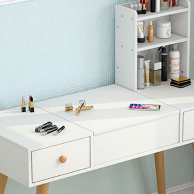Modern Wood Flip-top Vanity Set 29.53" H Vanity Desk in White