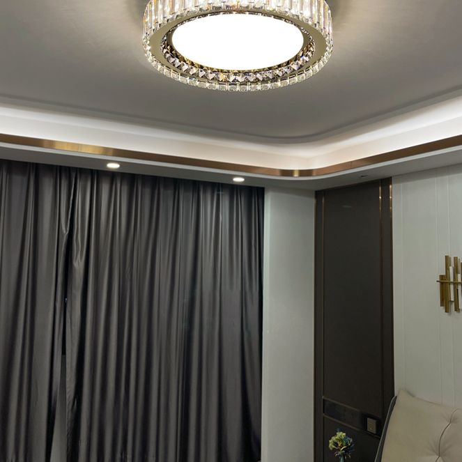 Techo geométrico de cristal de montaje de luz de montaje de LED moderno de montaje de luz de techo en blanco