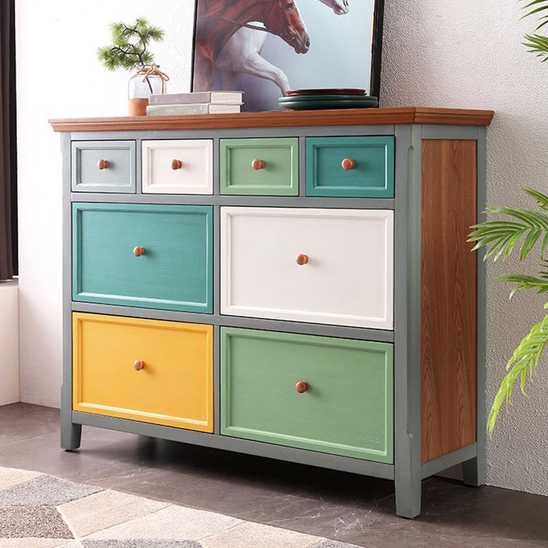 Traditional Solid Wood Chest Bedroom Storage Chest with Multi Drawers
