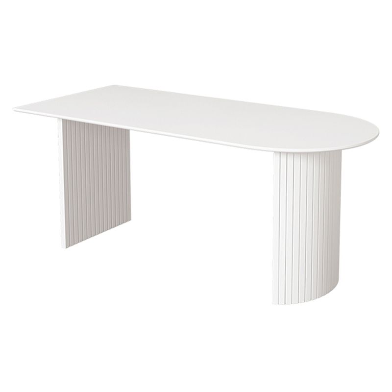 Mesa de comedor de estilo moderno Mesa de comedor de doble pedestal blanco para uso en el hogar