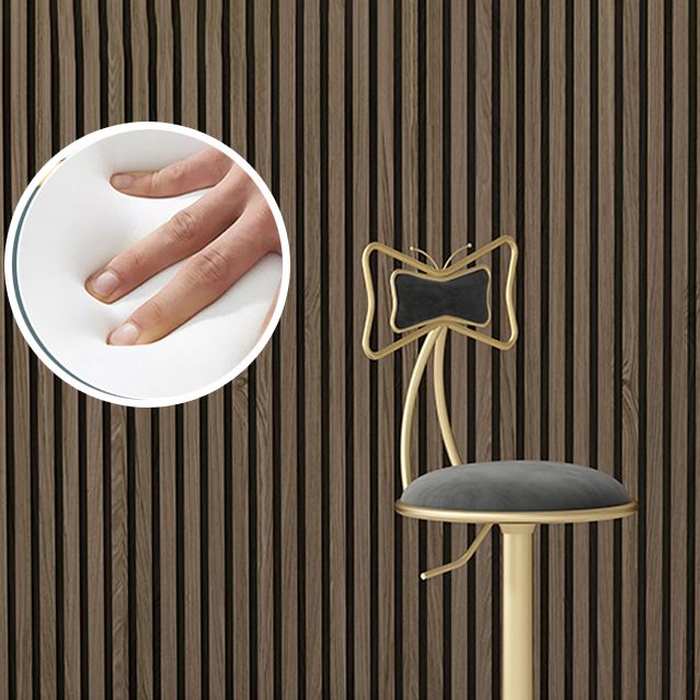 Glam Rotatable Liftable Counter Stool Iron Beauty Shop Bar Stool with Velvet Cushion