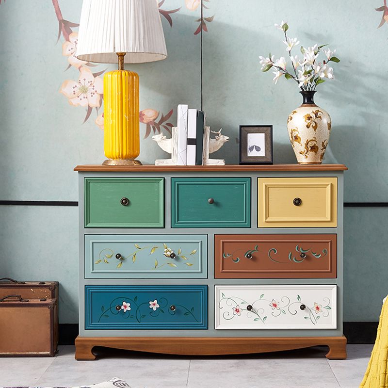 Coastal Storage Chest Dresser Solid Wood Dresser with 7/10/12 Drawers