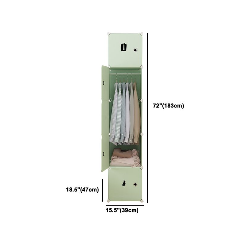 Modern Style Wardrobe Green Colour Plastic Bedroom Wardrobe Closet