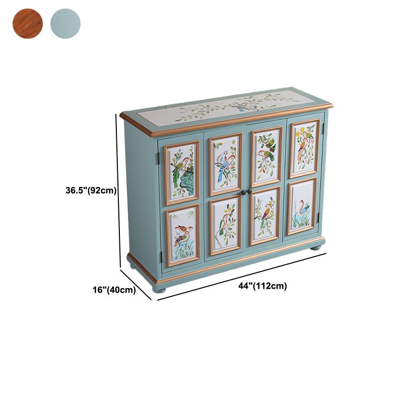 Industrial Rectangle Accent Cabinet Wood Knobs Cabinet with Doors