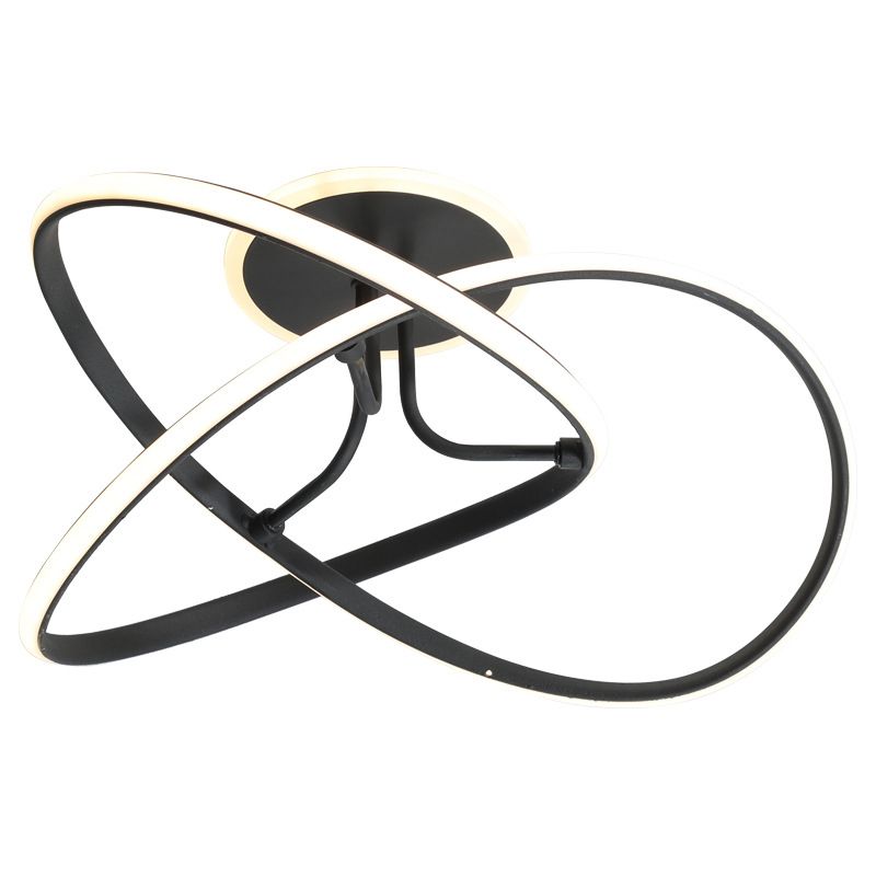 Plafonnier LED en gel de silice de style concis et moderne, montage semi-encastré linéaire en aluminium pour chambre à coucher