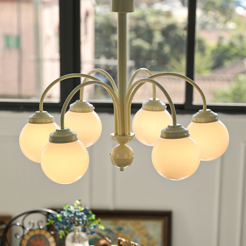 Luci a soffitto a sospensione di crema nordica Global Glass Cionsent lampadario per soggiorno