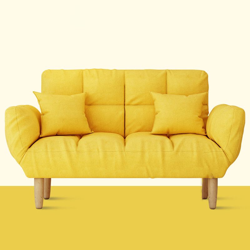 Contemporary Living Room Biscuit Back Convertible Square Arm Sofa