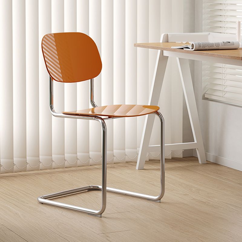 Modern Fixed Back Dining Side Chair Armless Outdoor Bistro Chairs