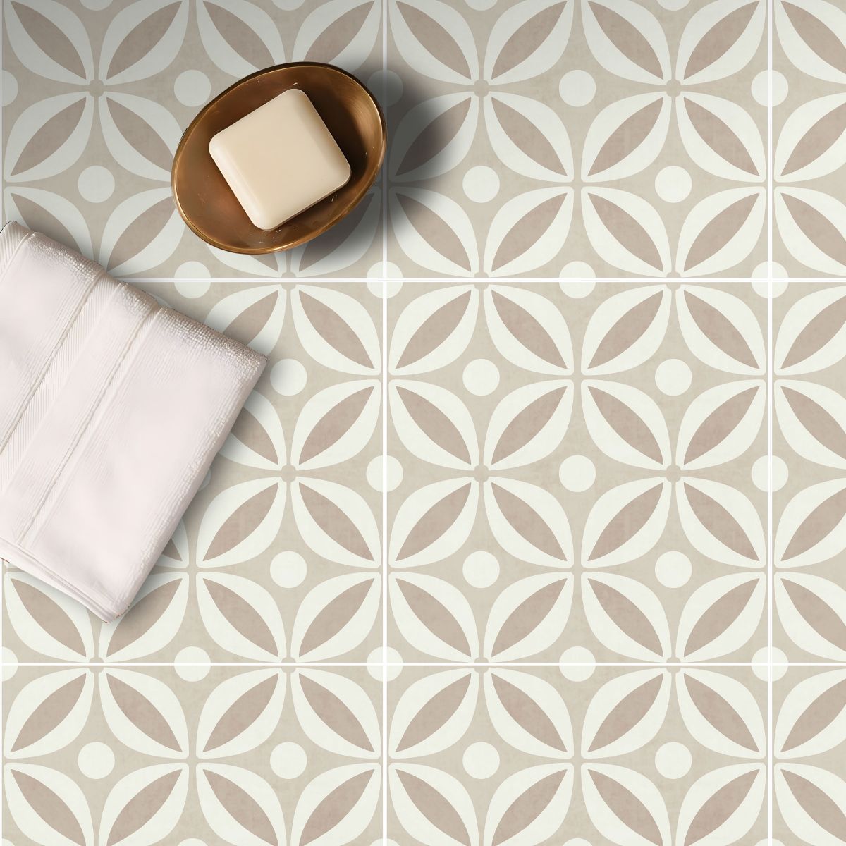 Square Stain Resistant Peel & Stick Tile with Pattern Single Tile for Backsplash Wall