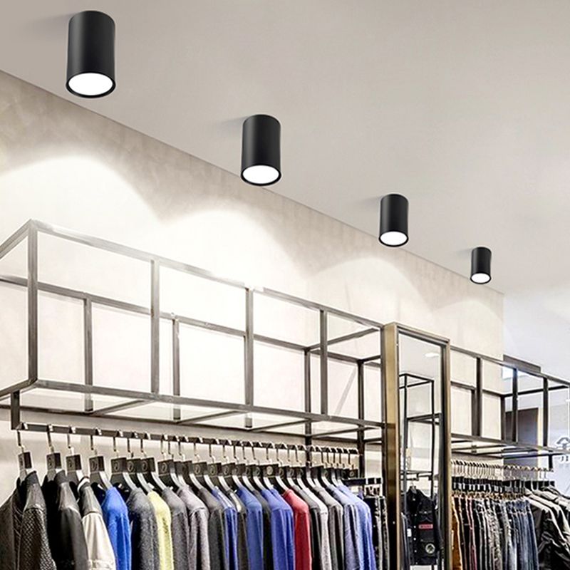 Cylindrical Shape LED Ceiling Lamp Modern Simple Style Aluminium 1 Light Flush Mount for Aisle