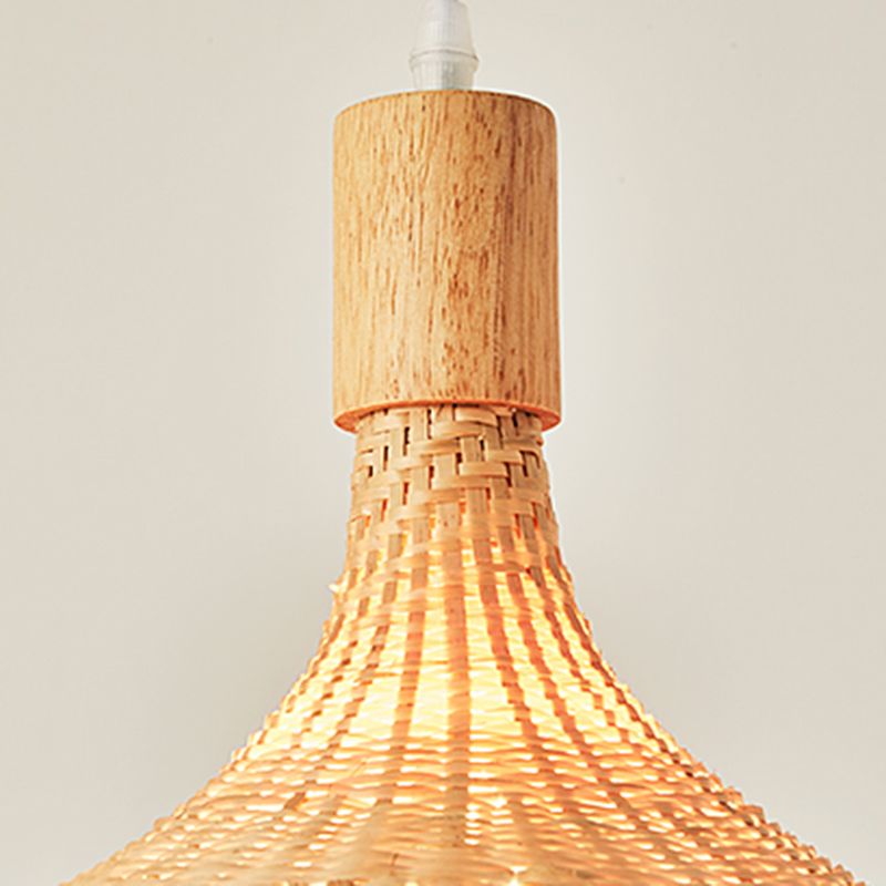 1-Licht-Bambus Hängsbeleuchtung Chinesisches Anhänger Lichtkit für Tea Room