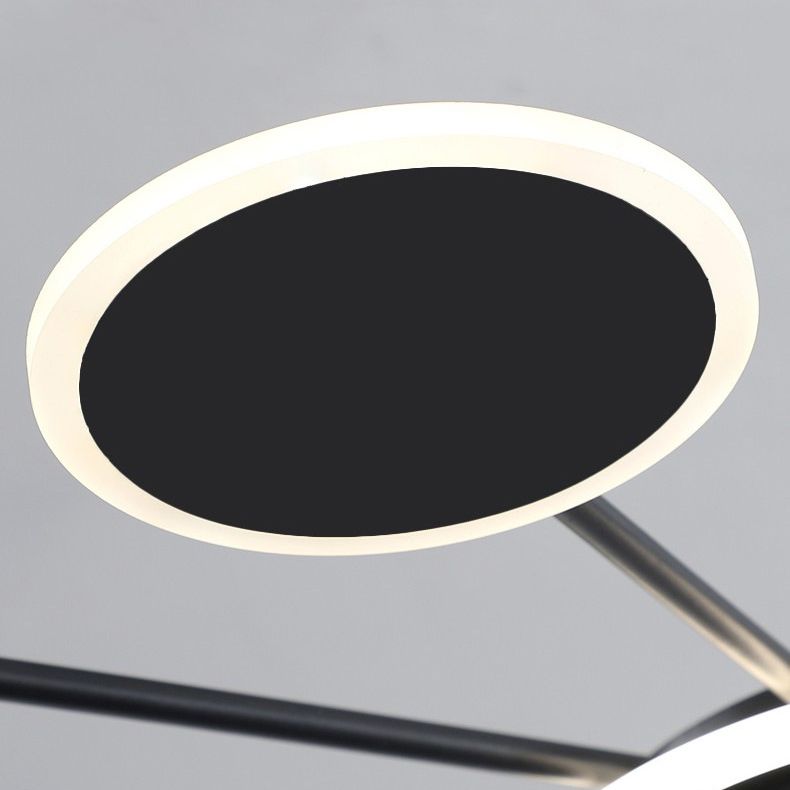Círculos lámpara colgante de lámpara nórdica metal led techo ligero para sala de estar