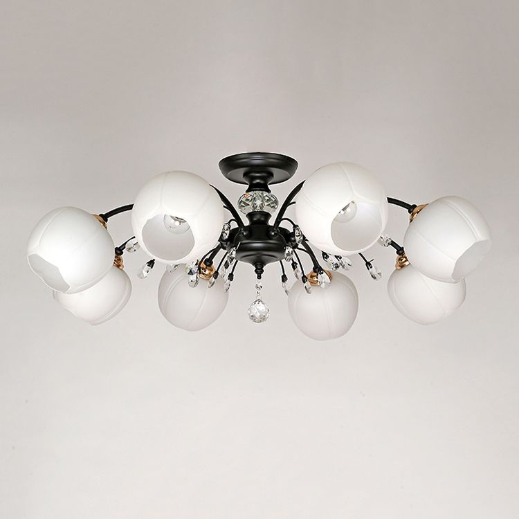 Glas Schwarz Semi Flush Mount Lighting Kugel-minimalistische Deckenleuchte