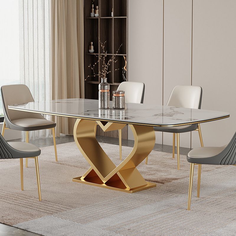 Luxury Sintered Stone Top Dining Set Rectangle 1/2/5/6/7 Pieces Dining Table with Chairs