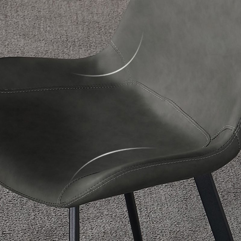 Sillas de comedor de estilo moderno, sillas laterales sin brazos con patas de metal para cocina