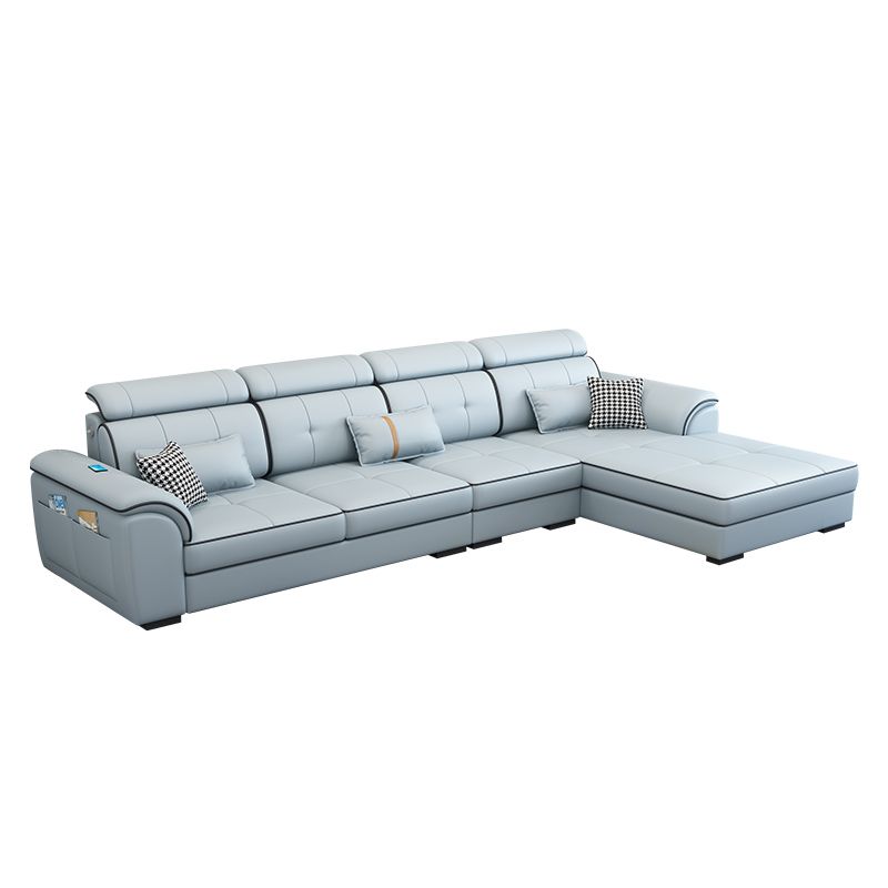 Pillowed Back Cushions Cotton Blend /Faux Leather Furniture Sectionals