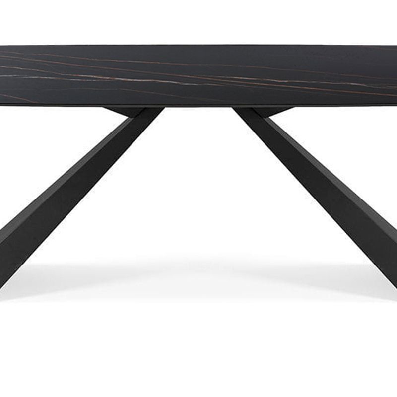 Modern Rectangle Sintered Stone Table Set 1/4 Pieces Dining Set