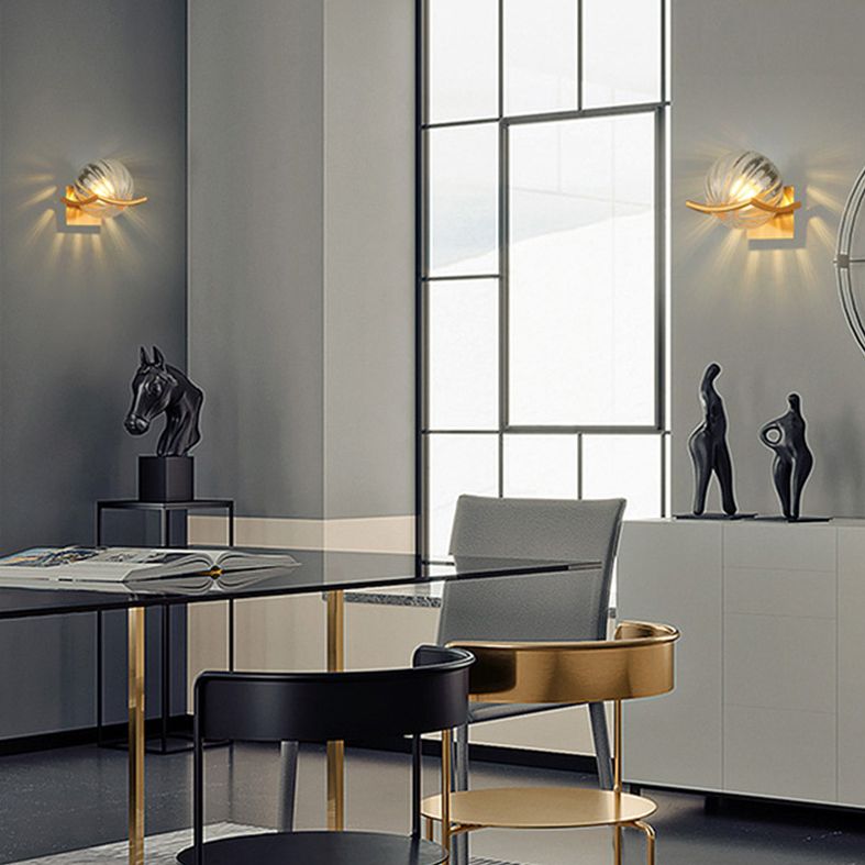 Moderne nordische Kugel Wandmontage Leuchte Glas 1 Lichtwandlampen für Wohnzimmer