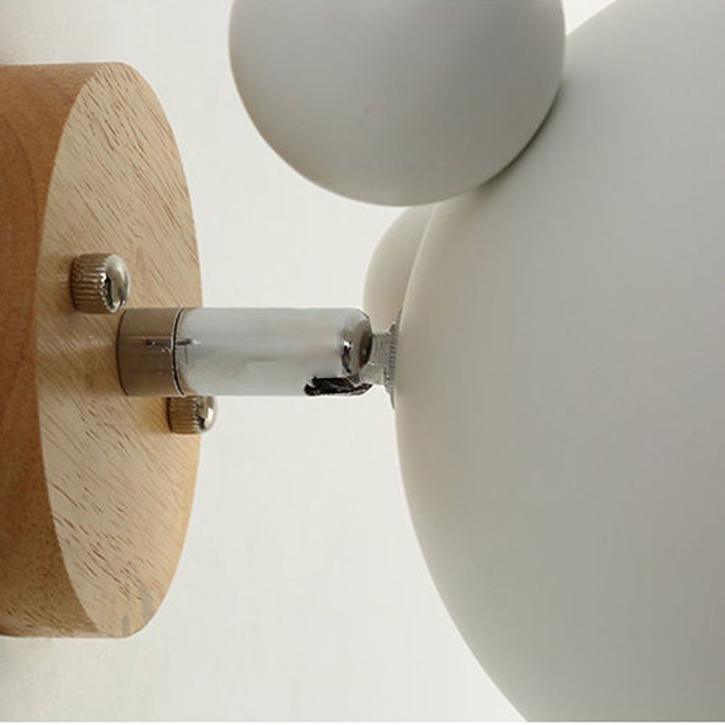 Children Wall Light Flush Mount Polish Finish Wood Lighting for Foyer