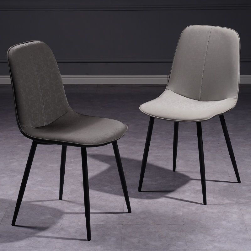 Chaise d'appoint de cuisine scandinave en cuir, finition mate, chaise de salle à manger à dossier solide