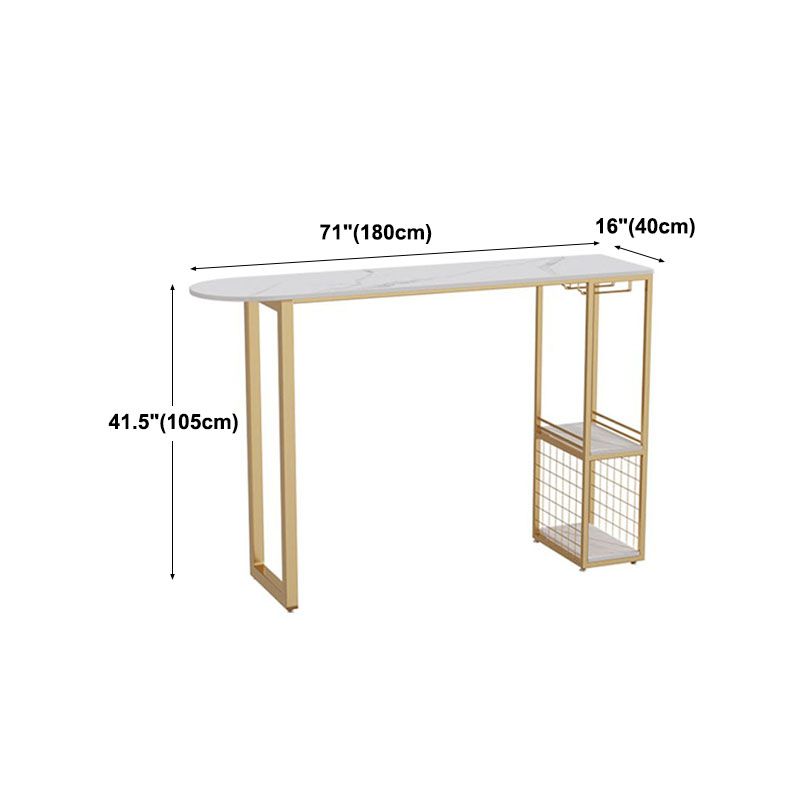Tavolo da cocktail bar top in pietra tavolo da stoccaggio in metallo in metallo da 42 pollici