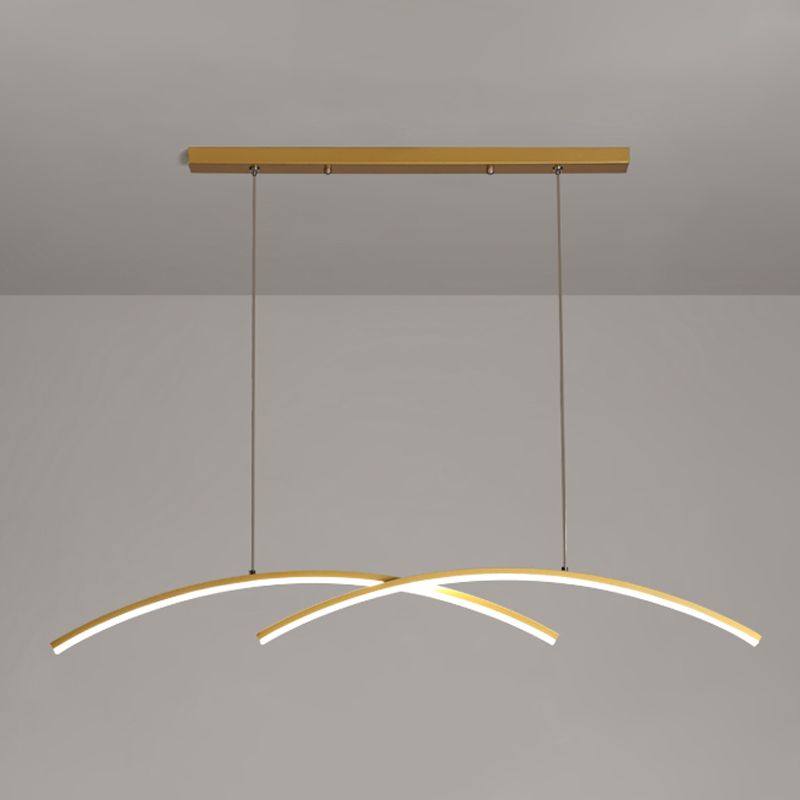 Contemporary Island Light Linear Metal 2 Light Island Lights for Kitchen