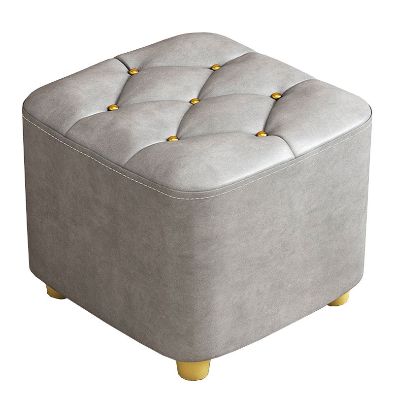 Contemporary Plain Pouf Ottoman Plain Tufted Square Water Resistant Pouf Chair