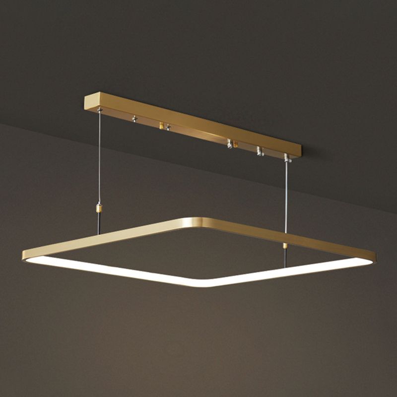 LED Bedroom Ceiling Pendant Light Modern Chandelier Light Fixture with Square Metal Shade