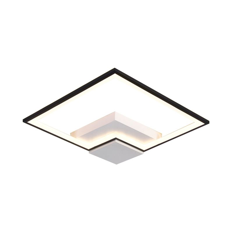 Negro/Blanco/Blanco/Negro y Blanco Antorcha Cuadrada de Antorcha Simplicidad 16 "/19,5" /23,5 " Lámpara de Chorro Acrílico LED de ancho en la luz cálida/blanca