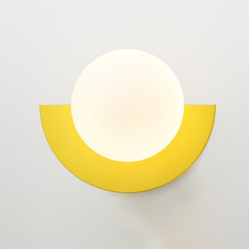 Ball Metal Wall Sconce Modern Nordic Macarons Single Light Wall Mounted Light