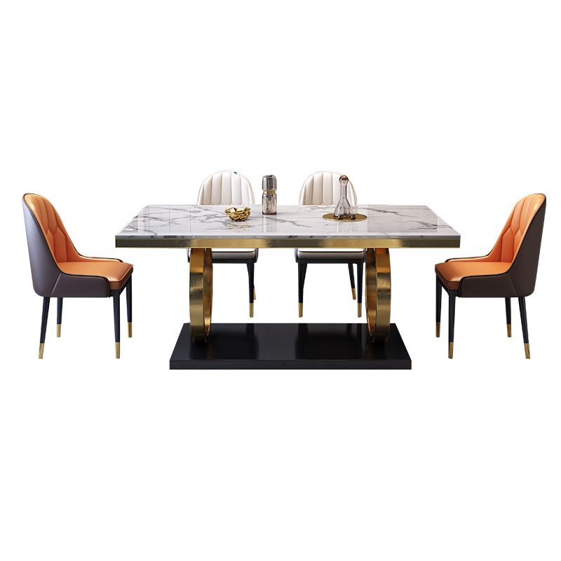 1/3/5/7 Piece Faux Marble Top Rectangle Dining Room Furniture Set