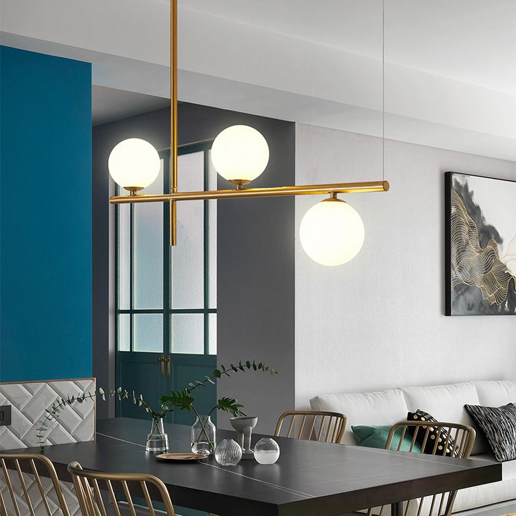 Pendants contemporains Sphère Glass Island Chandelier pour la cuisine