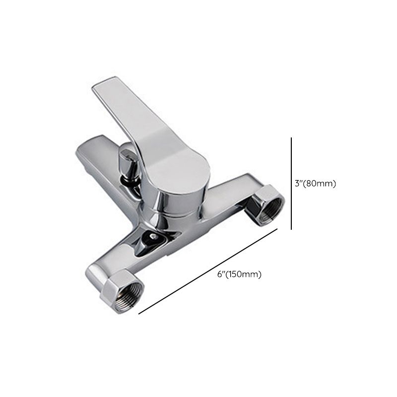Modern Silver Tub Spout One Handle and Two Hole Brass Wall Mounted Faucet