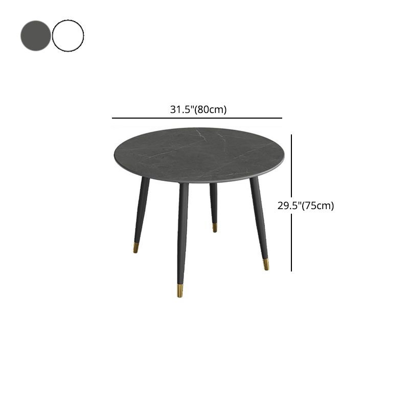 Industrial Style Dining Table Sintered Stone 4 Legs Table for Home