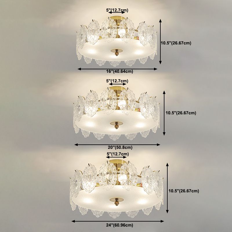 Multi Light Cylindrical Ceiling Lamp Modern Style Glass Ceiling Lighting for Living Room