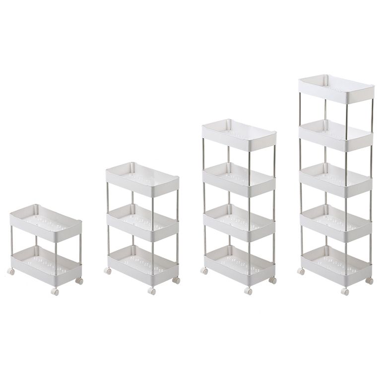 Modern Plastic Bookshelf White Etagere Vertical Open Shelf Bookcase