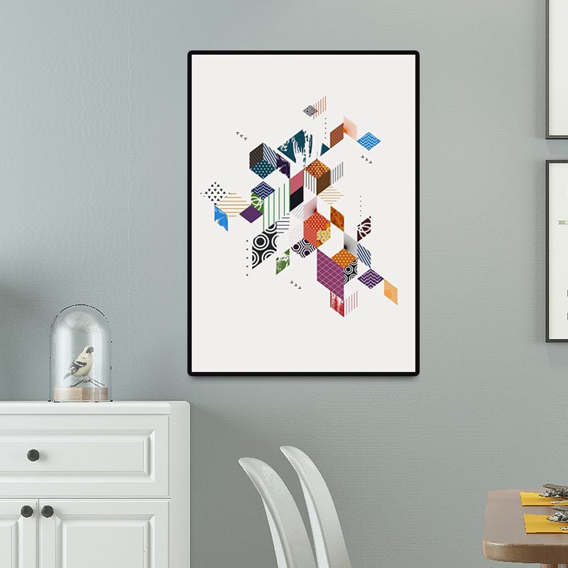 Nordic Geometry Wall Decor for Drawing Room Canvas Art in Colorful, Multiple Sizes
